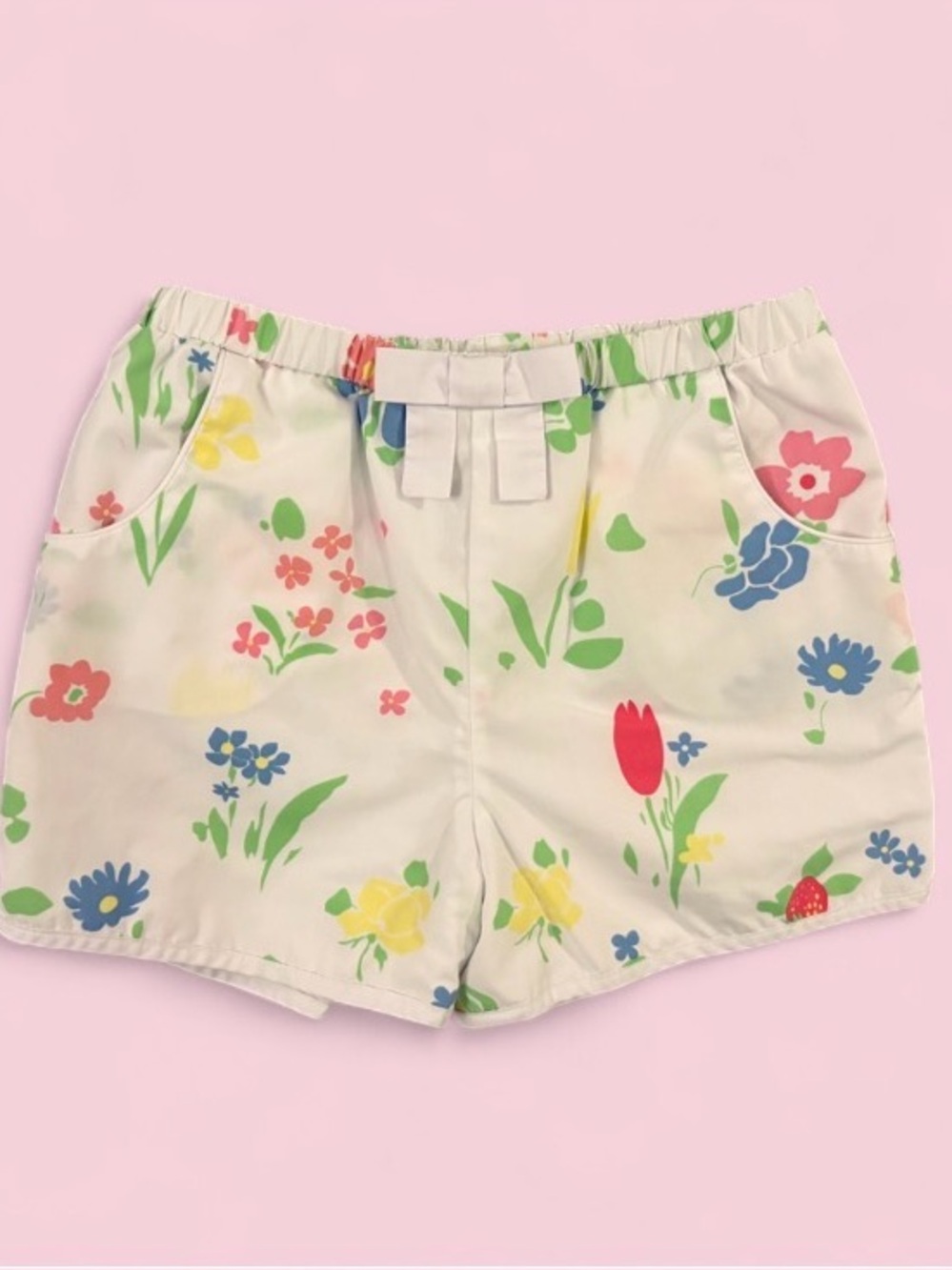 The Beaufort Bonnet Company White Colorful Floral Pull-On Shorts Girls Size 7